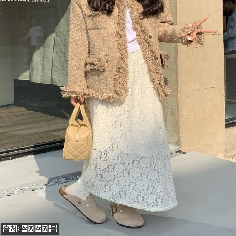 여자여자몰 따뜻한 안감 기모 자수 A라인 롱스커트, 겨울 레이스룩에 딱인 이슈템 12 여자여자몰 따뜻한 안감 기모 자수 A 관련 이미지 1