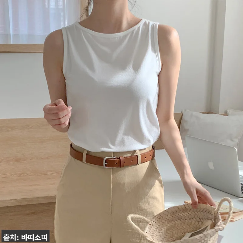 1+1+1 보들 모달 보트넥 민소매 관련 이미지 1