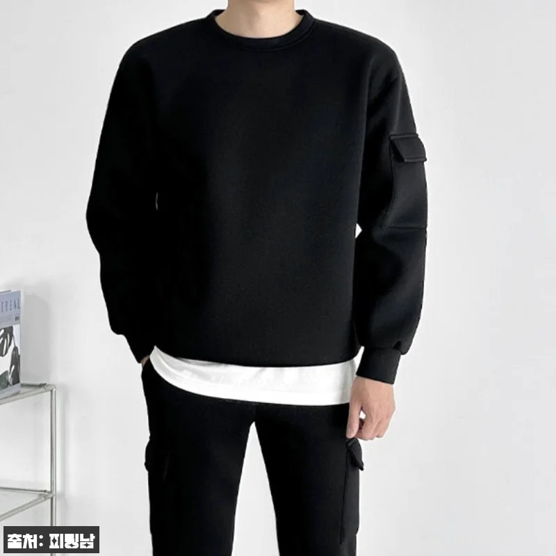 남자 론돈 루즈핏 봄 가을 네오프렌 맨투맨, 미니멀 포켓 포인트가 눈에 띄는 데일리 이슈템 12 남자 론돈 루즈핏 봄 가을 네오프렌 관련 이미지 1