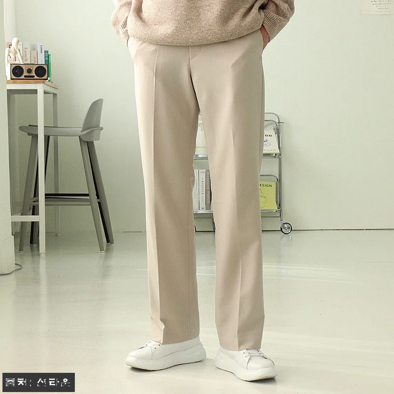 남자와이드슬랙스 부츠컷 밴딩 팬츠 남 관련 이미지 1