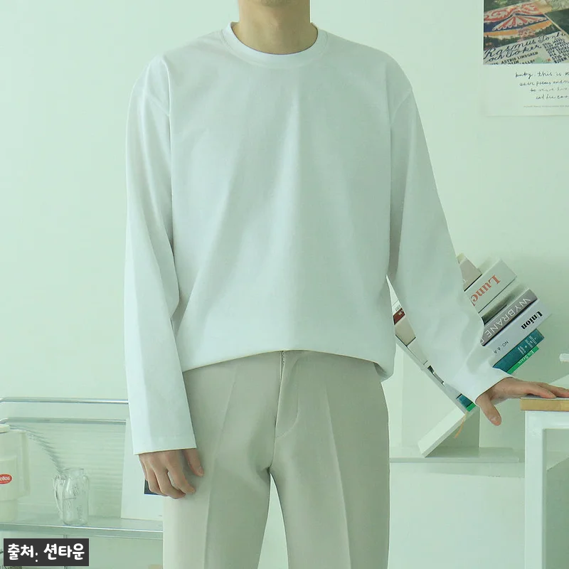 남자긴팔티 오버핏 분또 레이어드 티셔 관련 이미지 1