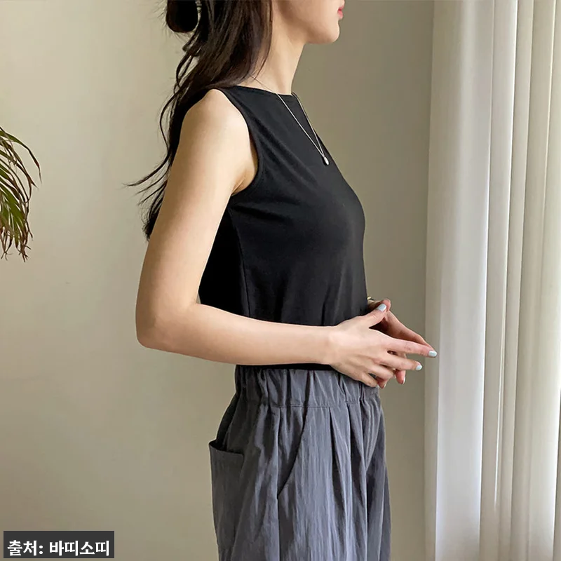 1+1+1 보들 모달 보트넥 민소매 관련 이미지 2