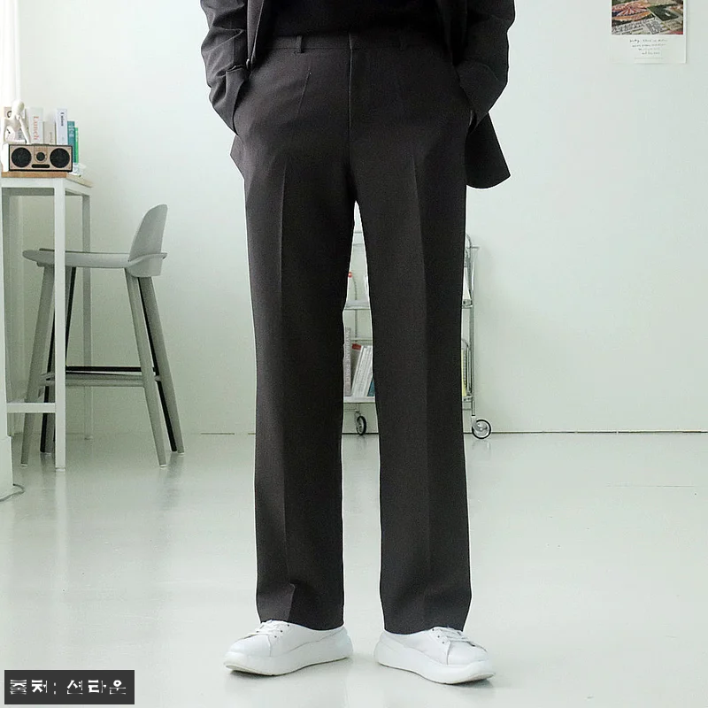 남자와이드슬랙스 부츠컷 밴딩 팬츠 남 관련 이미지 2