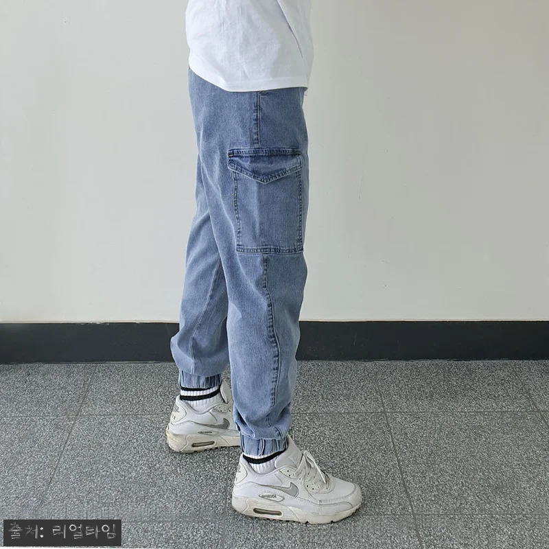 남자카고청바지 조거청바지 남자연청바지, 세미핏 카고 조거 팬츠 찐 체크 후기 7 남자카고청바지 조거청바지 남자연청바지 관련 이미지 2