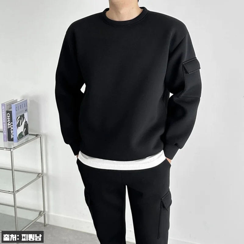남자 론돈 루즈핏 봄 가을 네오프렌 맨투맨, 미니멀 포켓 포인트가 눈에 띄는 데일리 이슈템 14 남자 론돈 루즈핏 봄 가을 네오프렌 관련 이미지 3