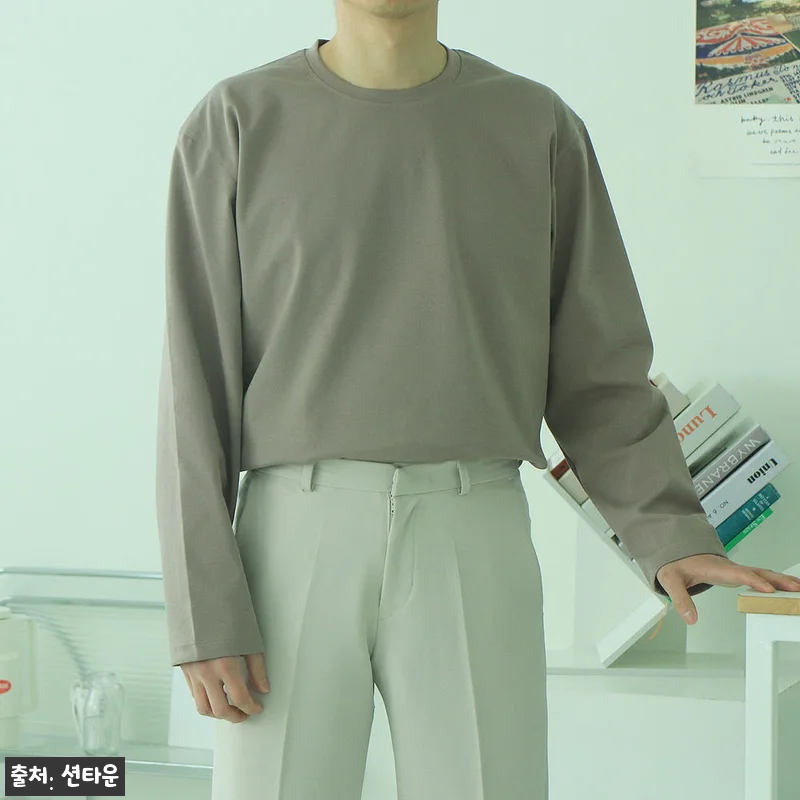 남자긴팔티 오버핏 분또 레이어드 티셔 관련 이미지 3