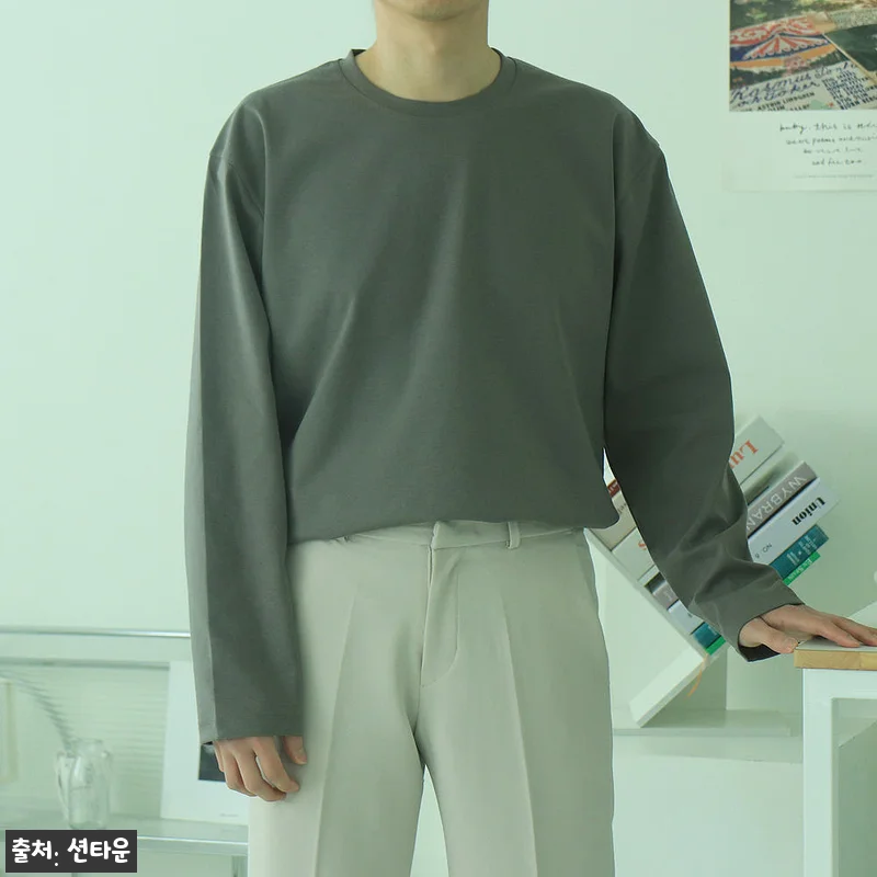 남자긴팔티 오버핏 분또 레이어드 티셔 관련 이미지 4