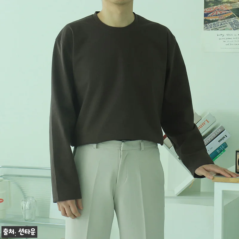 남자긴팔티 오버핏 분또 레이어드 티셔 관련 이미지 5