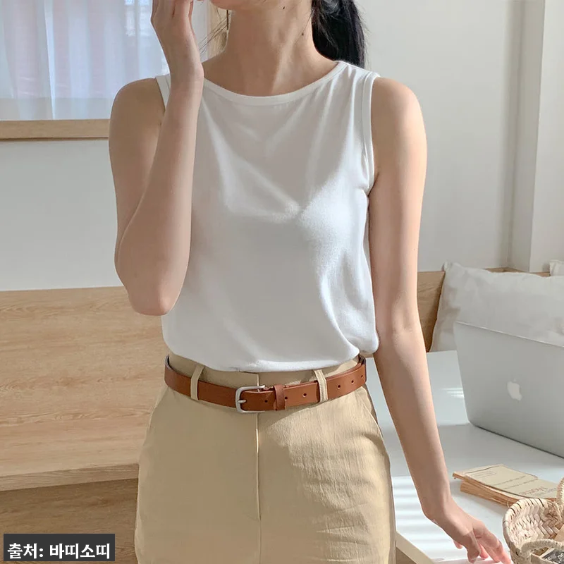 1+1+1 보들 모달 보트넥 민소매 관련 이미지 8