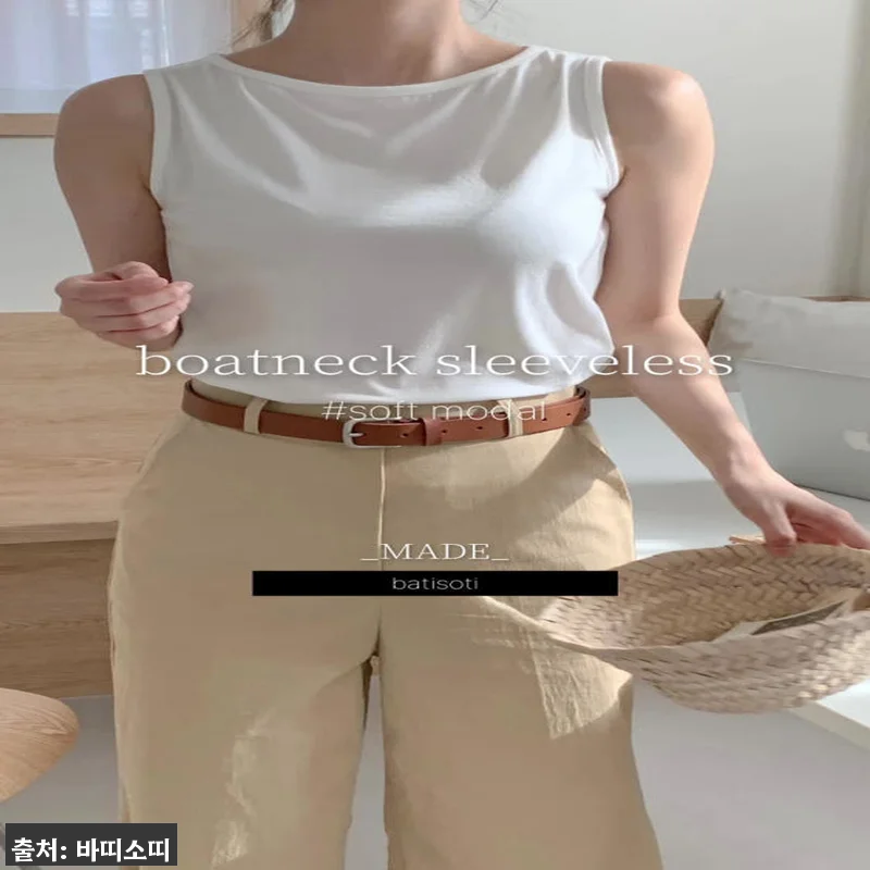 1+1+1 보들 모달 보트넥 민소매 관련 이미지 9