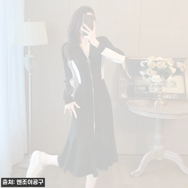 무인도의디바 김효진 원피스 윤란주 착장 슬림핏 지퍼 스타일, 블랙 긴팔 원피스 구매 전 체크 후기