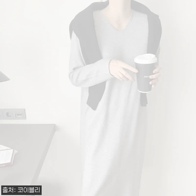 Home 54 29,700원으로 만나는 코이블리 브이넥 롱 니트원피스, 가을 데일리룩으로 눈여겨볼 이슈템