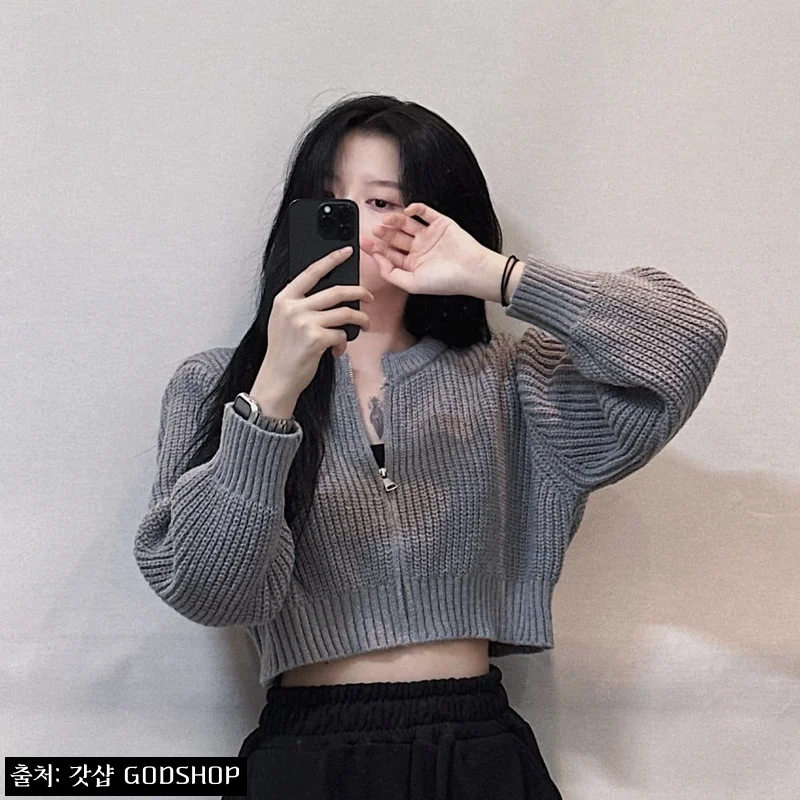 크롭 긴팔 여성 니트 집업 가디건, 19,800원 무료배송으로 체크한 3컬러 데일리 아이템
