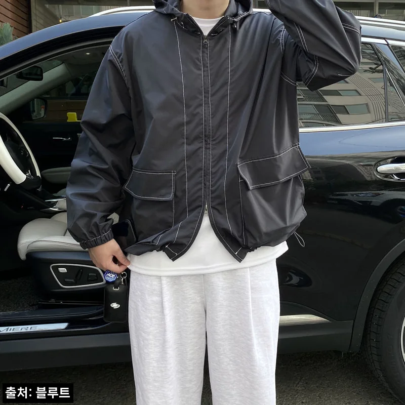 스티치바람막이 봄바람막이 남자크롭자켓, 봄 아우터로 체크해볼 만한 49,800원 이슈템