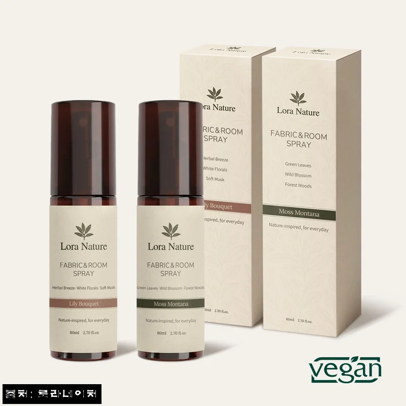 [1+1] 로라네이처 비건 섬유향수 룸스프레이 탈취제 80ml, 50% 할인으로 눈여겨볼 이슈템